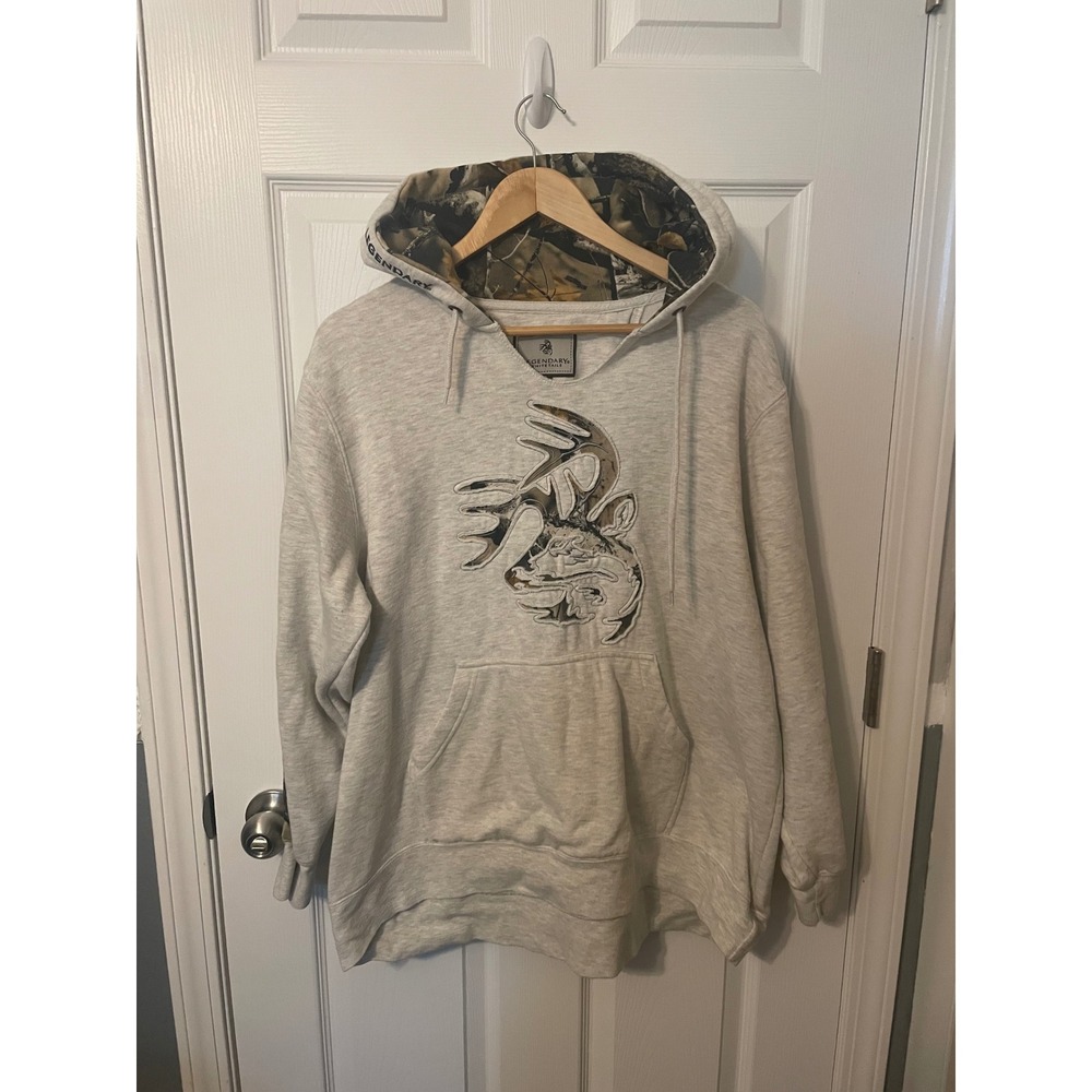 Legendary Whitetails Women's XXL Hoodie Gray Camo Deer Graphic Pullover Hoodie